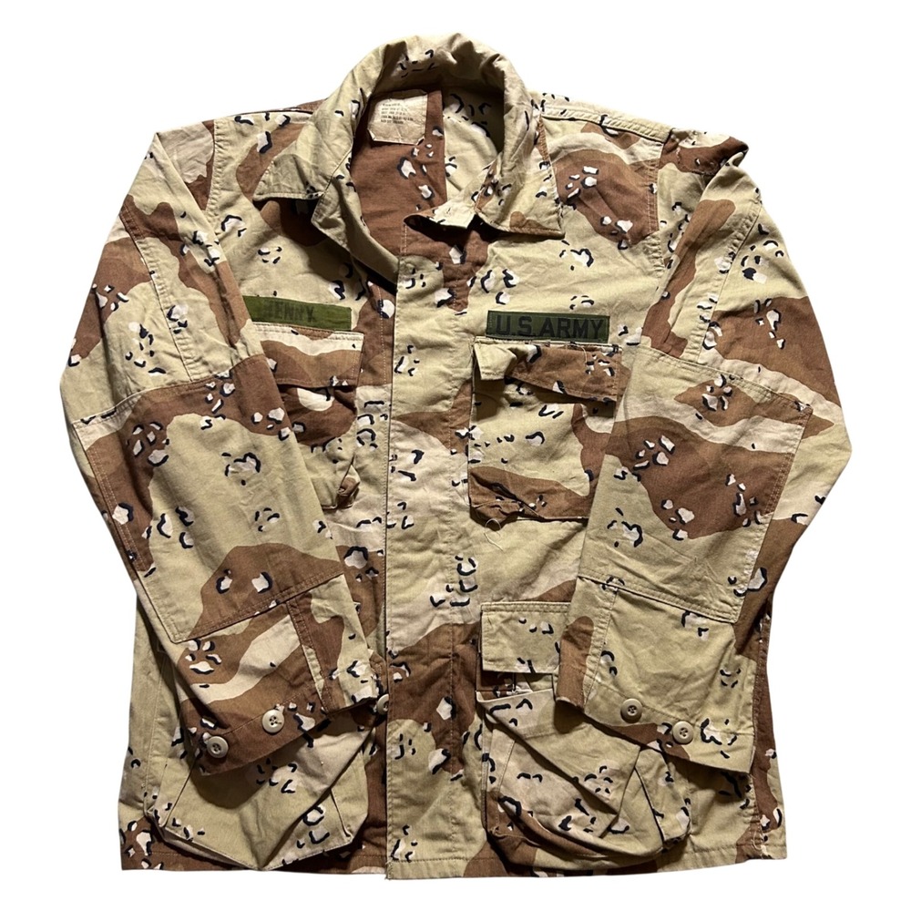 Vintage 80s Chocolate Chip Camouflage Coat Mens Medium Desert 6-Color BDU 1983